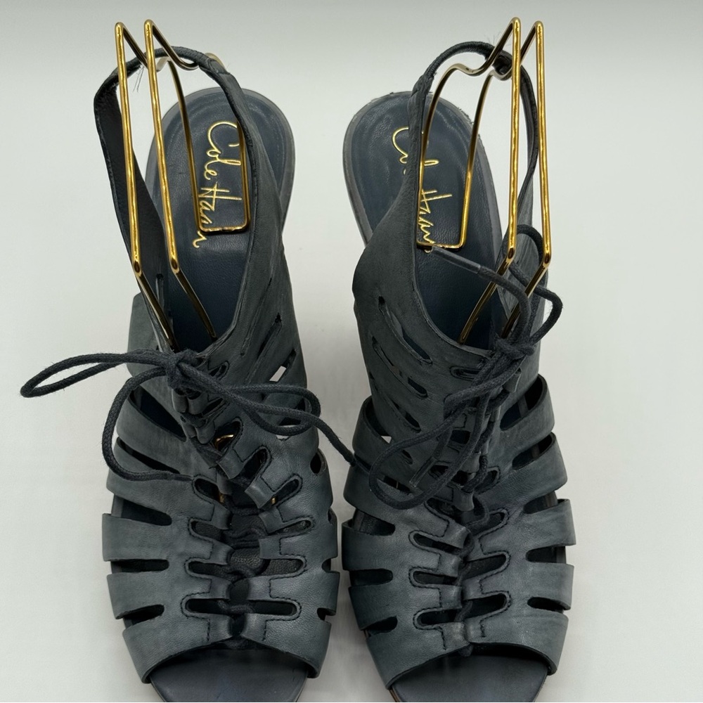 Cole Haan Nike Air Skye Lace Up Strappy Gladiator Wedge Size 10B - Picture 3 of 15